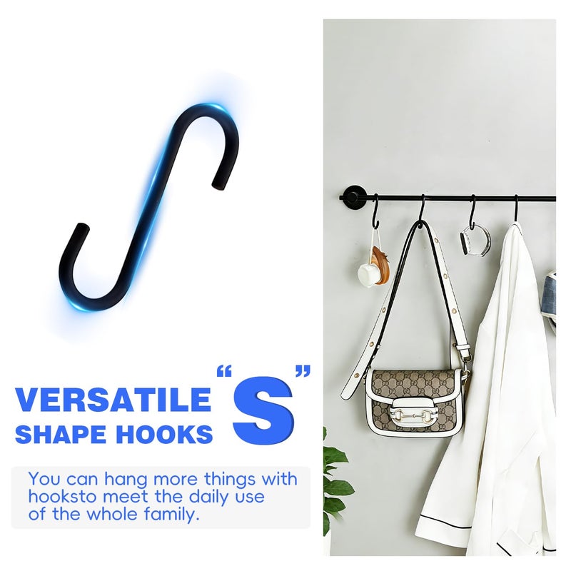 Hiendure 21.6 Inch Towel Bar with 5 S Shaped Hooks,Brass Towel Holder Brushed Gold Towel Rack for Bathroom Kitchen - Image 5